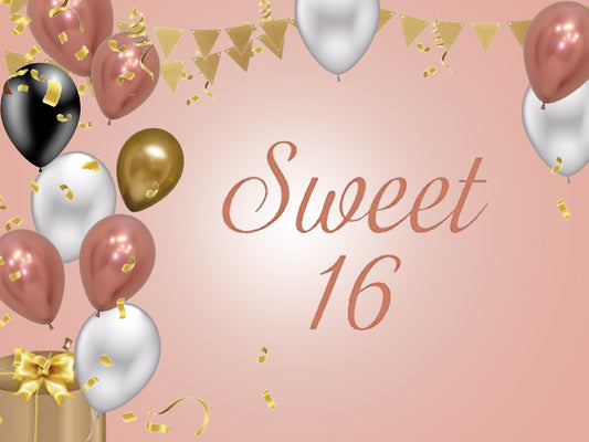 16th Birthday Party Backdrop