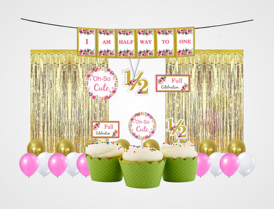Half Birthday Girls Party Decoration Kit