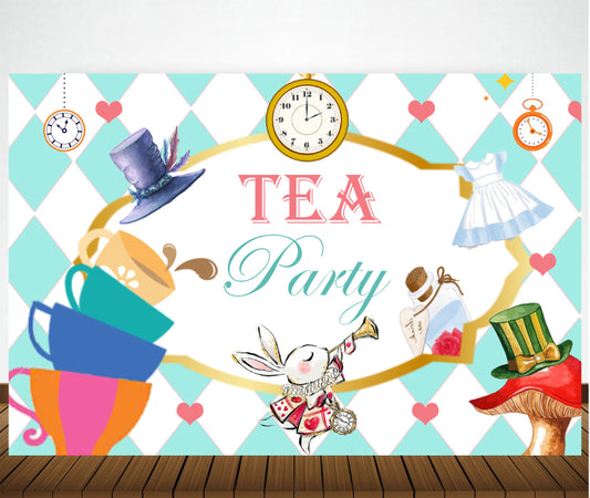 Alice Tea Theme Birthday Party Backdrop