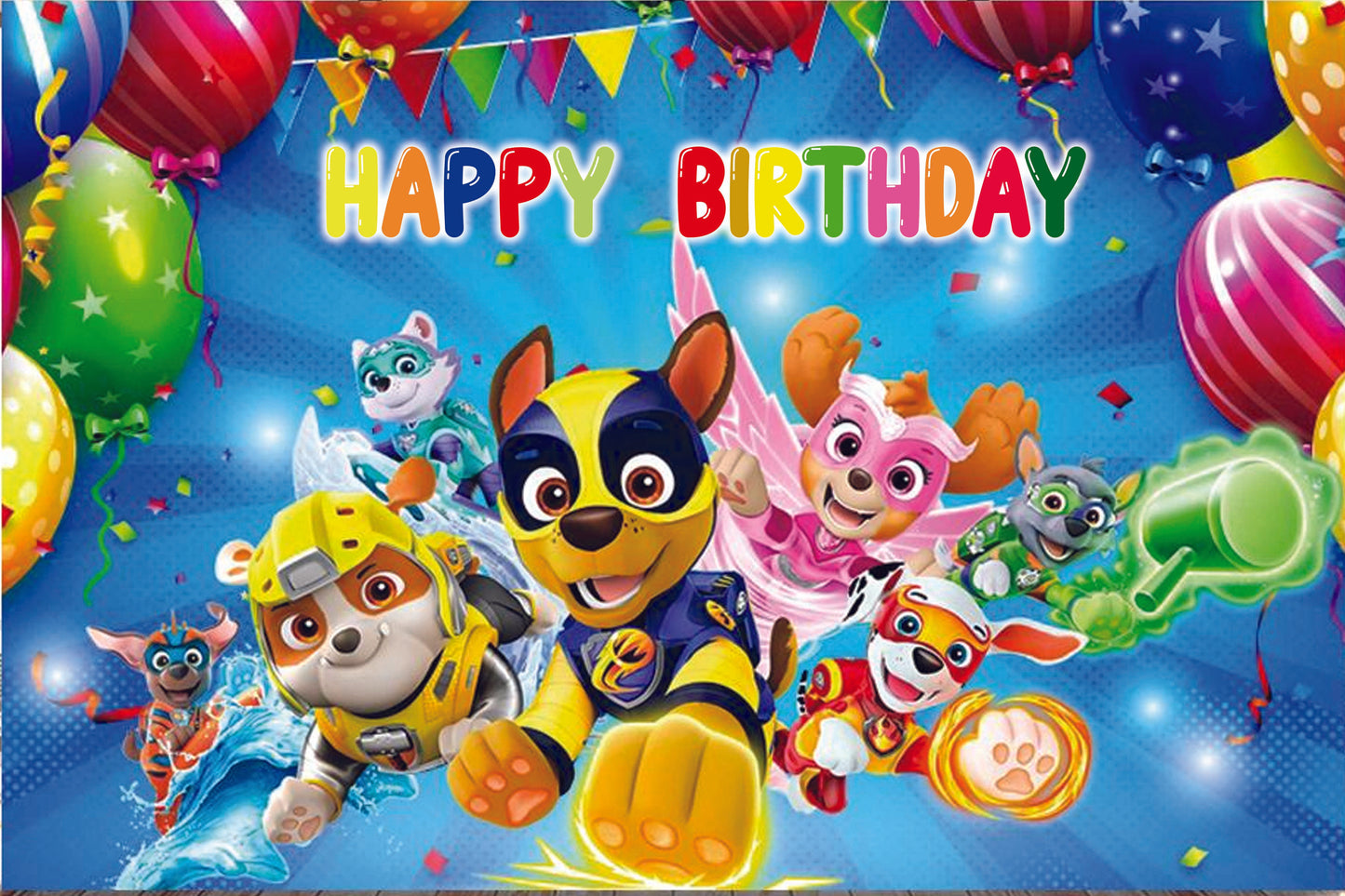 Paw Patrol Theme Birthday Party Backdrop