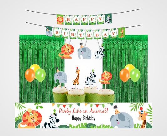 Jungle Theme Birthday Party Decoration Kit