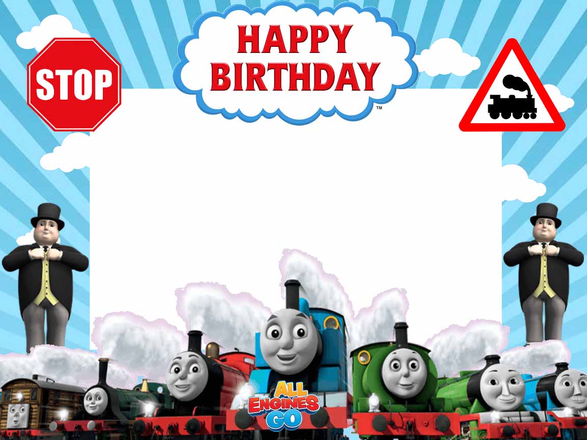 Thomas & Friends Theme Birthday Party Selfie Photo Booth Frame