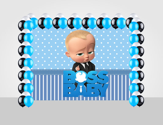 Boss Baby Theme Birthday Party Decoration Kit with Backdrop & Balloons
