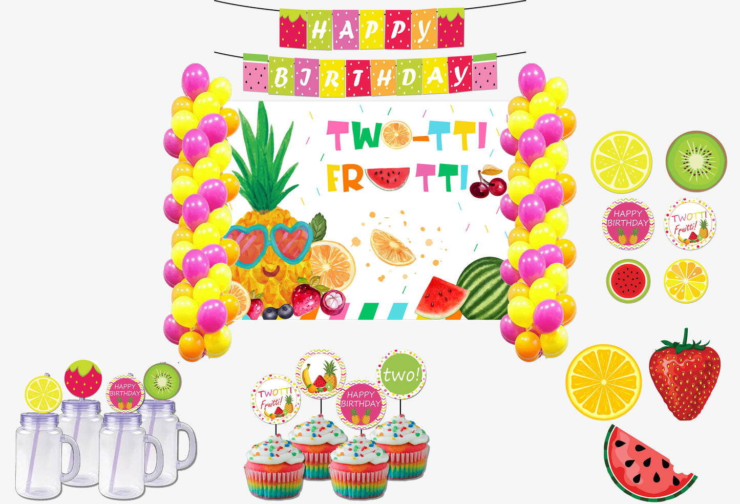 Twotti Fruity Theme Birthday Party Decoration Kit