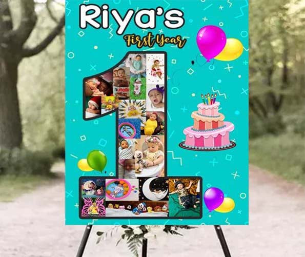 1st Birthday Customized Chalkboard/Milestone Board for Kids Birthday Party