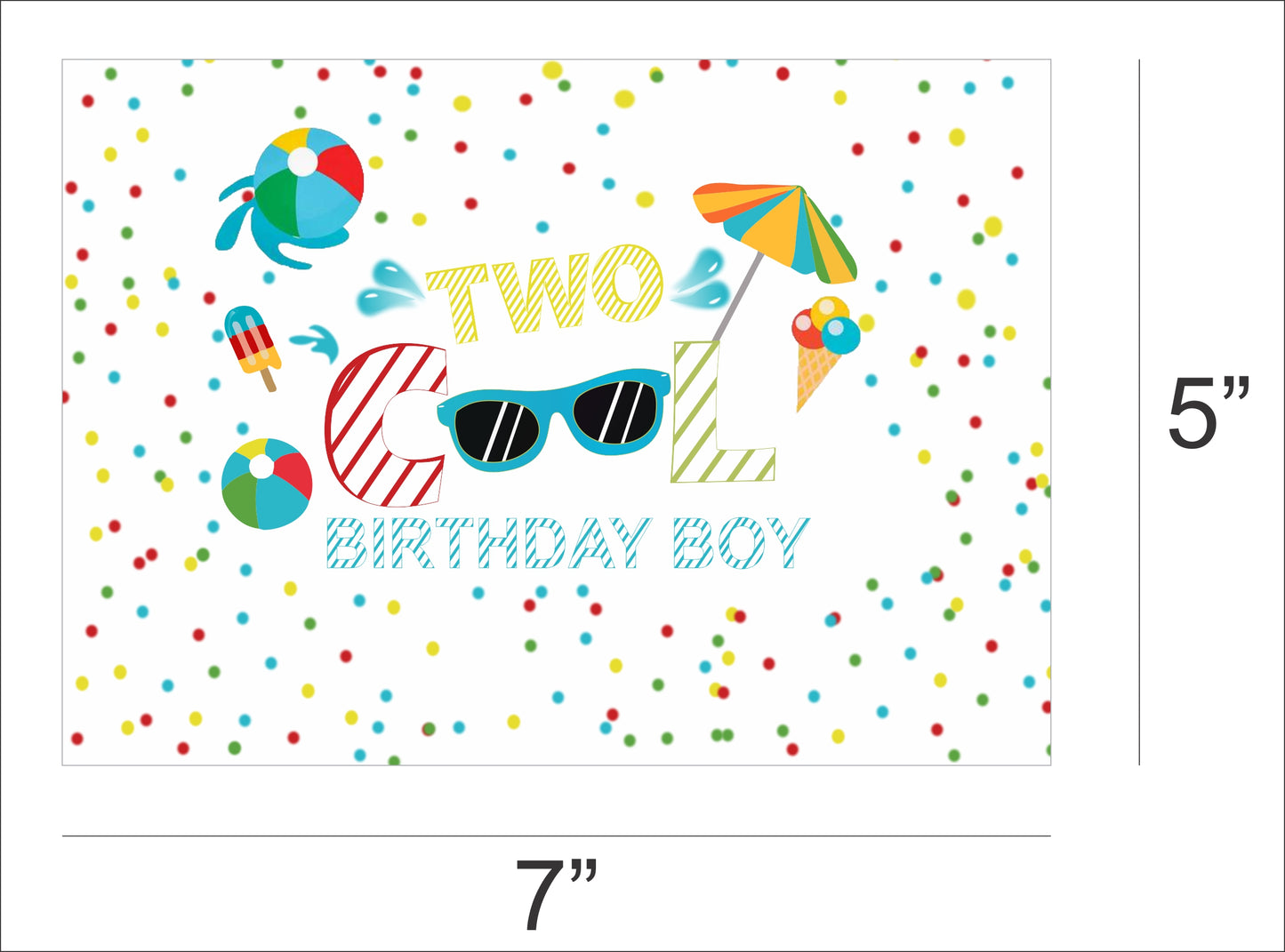 Two Cool Theme Birthday Party Backdrop