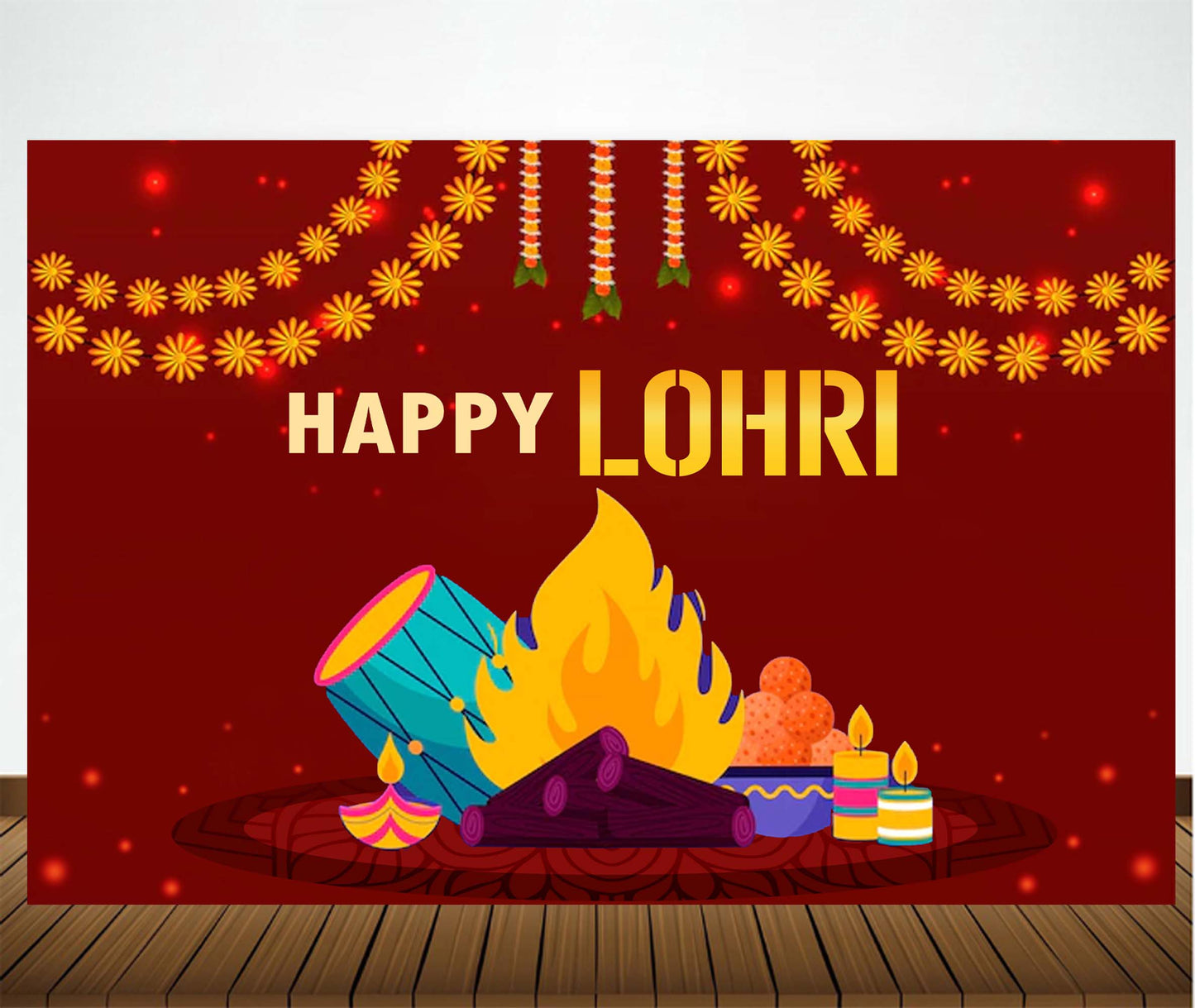 Lohri Party Backdrop For Kids