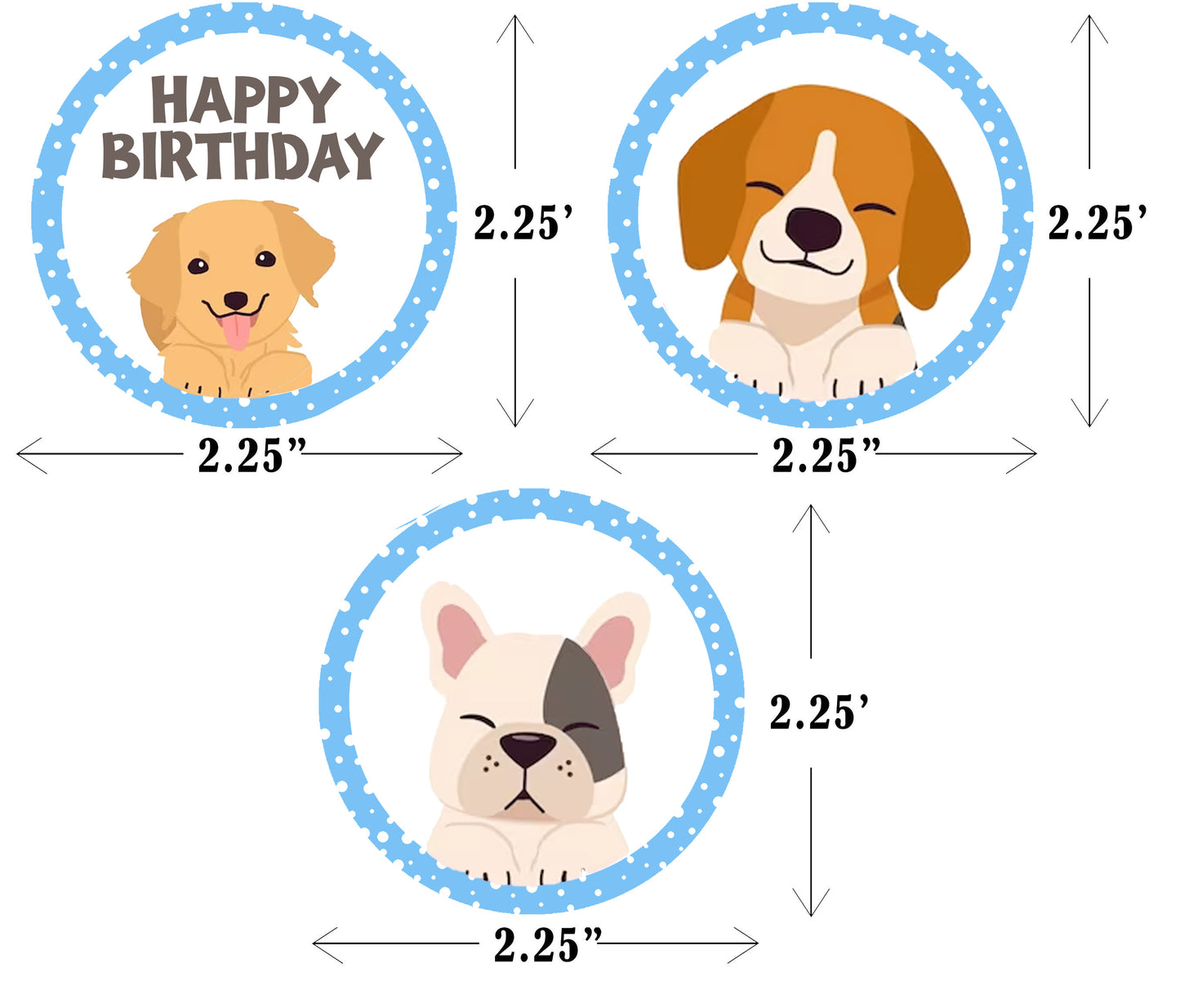 Dog Theme Birthday Party Cupcake Toppers