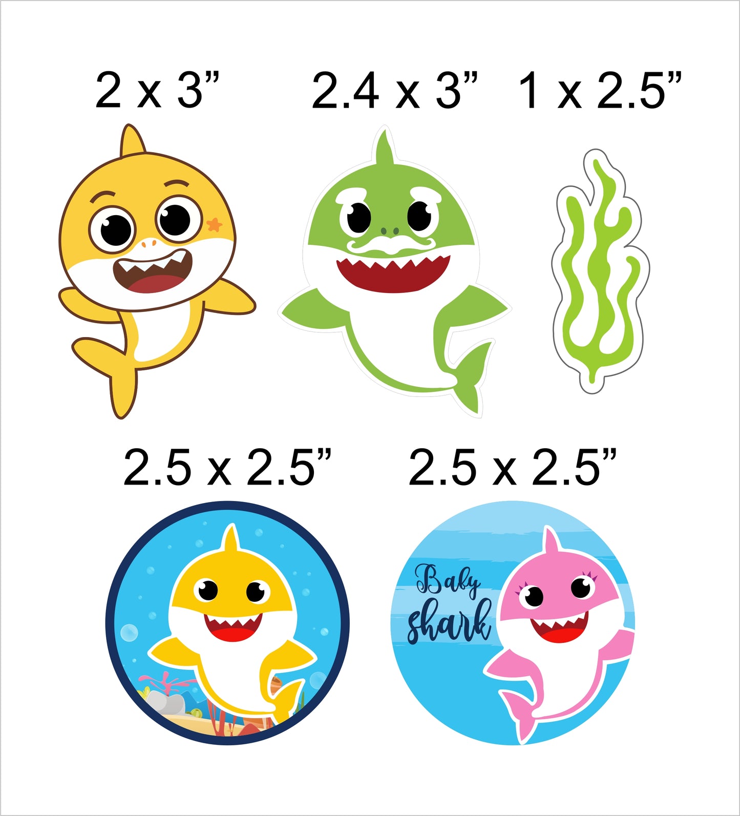 Baby Shark Theme Birthday Party Cake Topper /Cake Decoration Kit