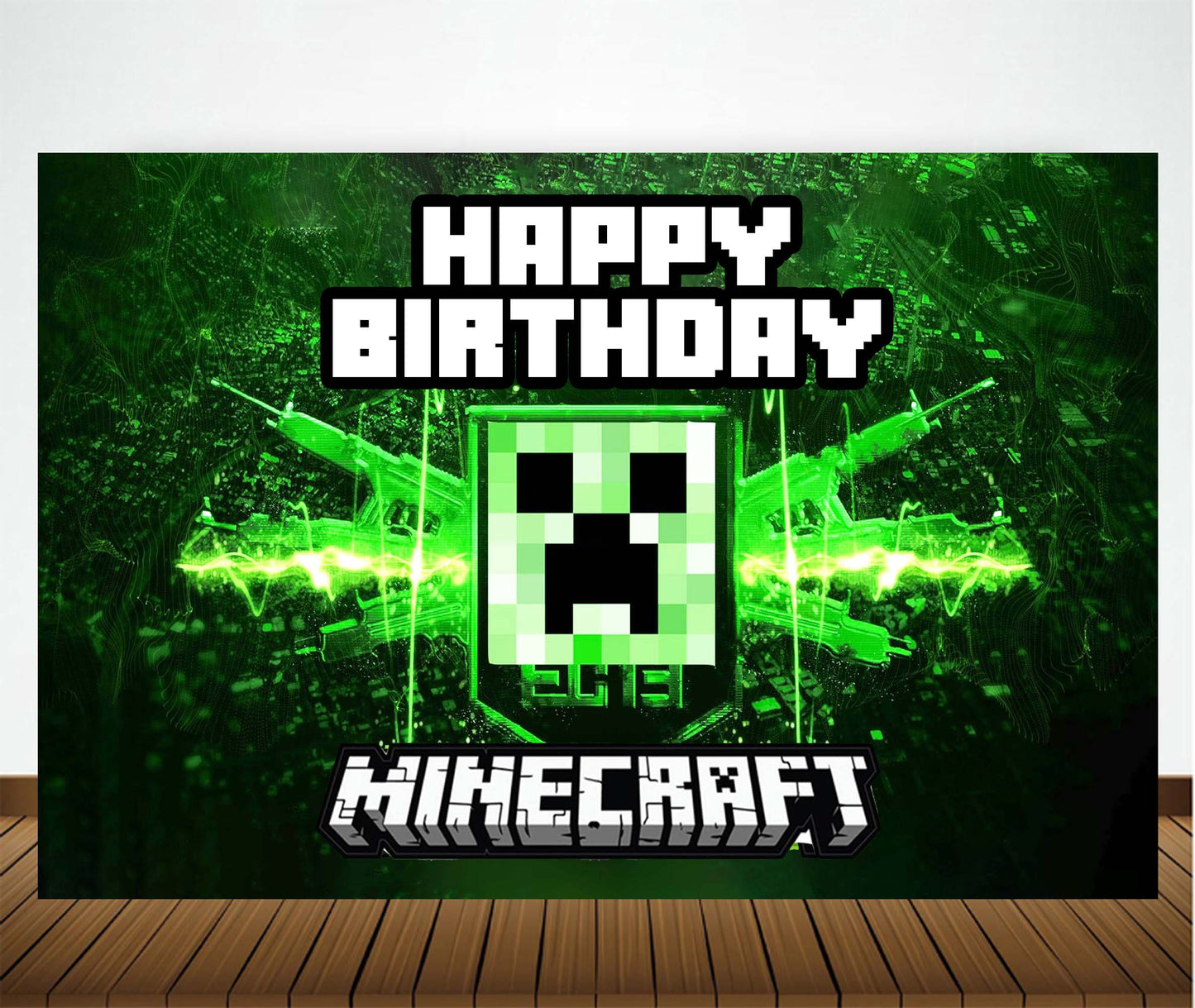 Minecraft Theme Birthday Party Backdrop