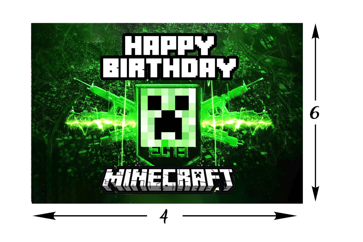 Minecraft Theme Birthday Party Backdrop