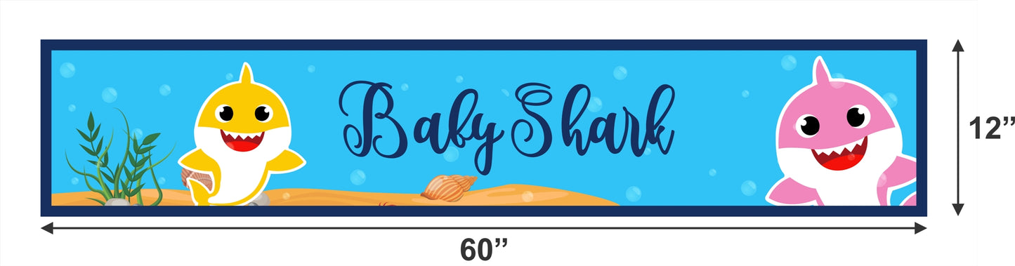 Baby Shark Theme Birthday Long Banner for Decoration