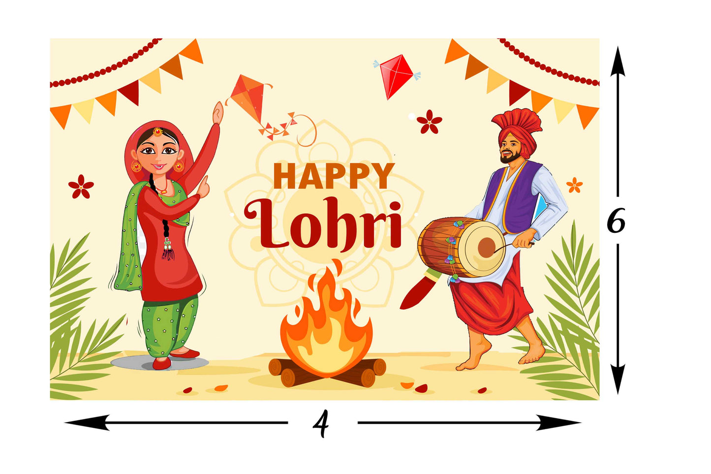 Lohri Party Backdrop For Kids