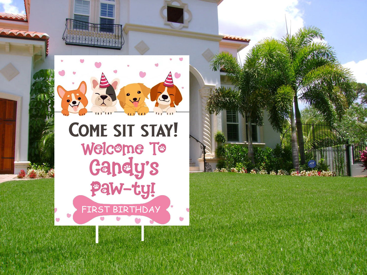 Dog Theme Birthday Party Welcome Board