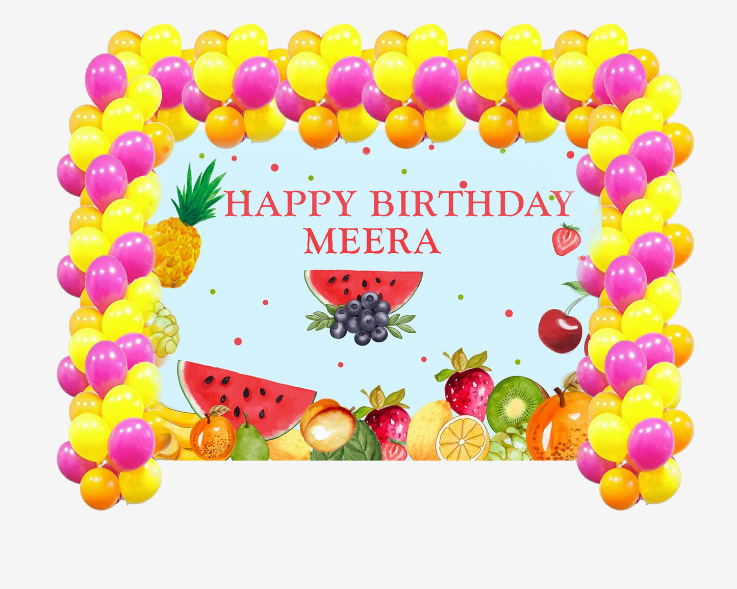 Twotti Fruity Theme Birthday Party Decoration Kit with Backdrop & Balloons