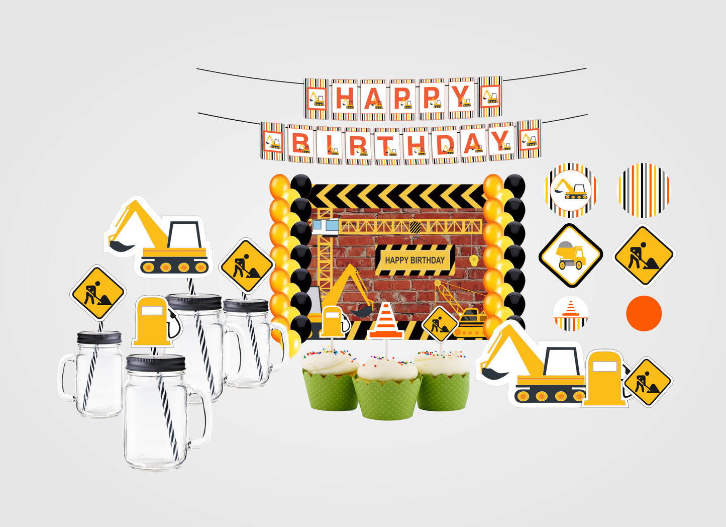Construction Birthday Complete Party Kit