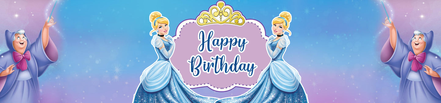 Cinderella Theme Birthday Party Water Bottle Labels