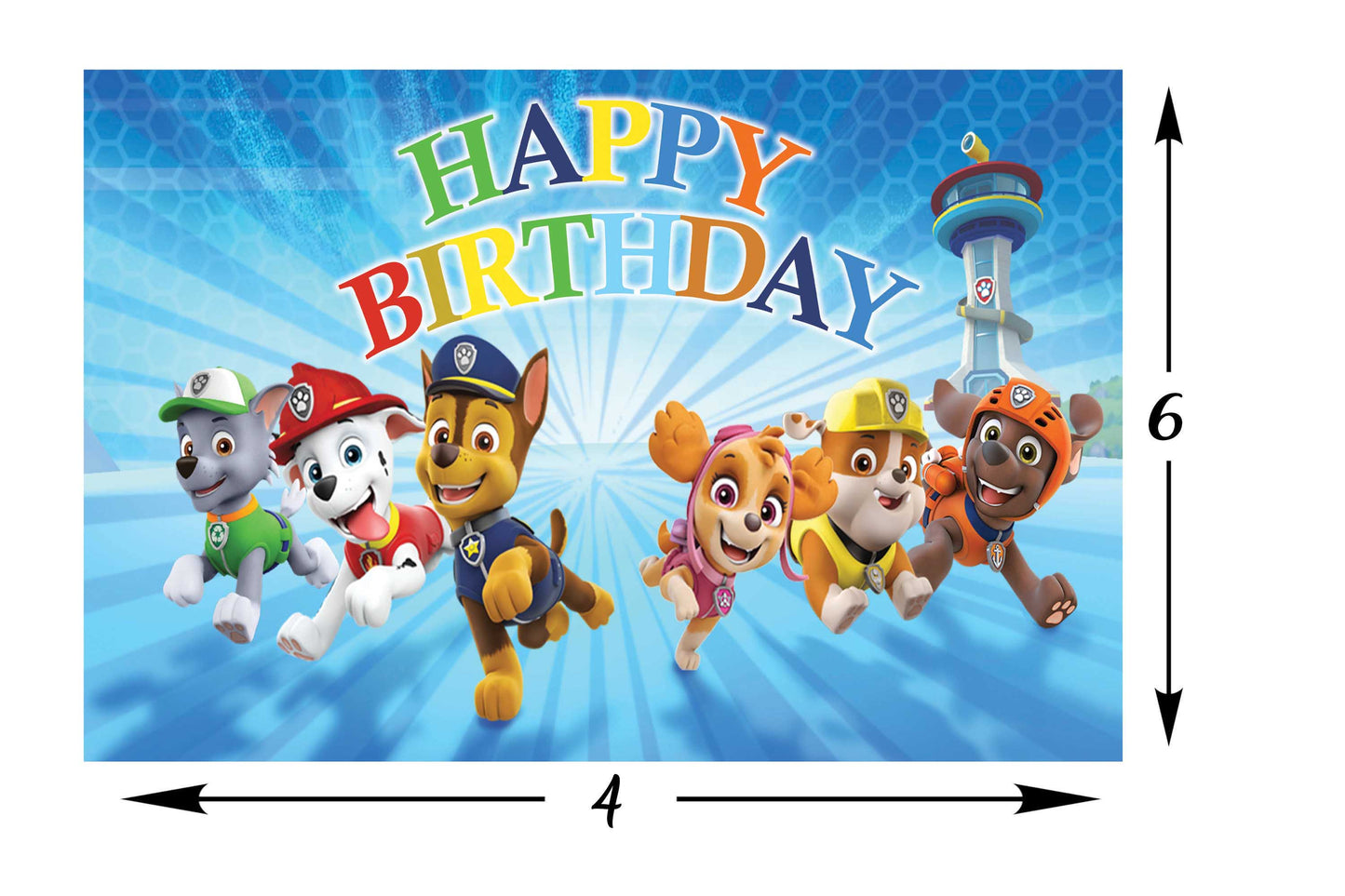 Paw Patrol Theme Birthday Party Backdrop