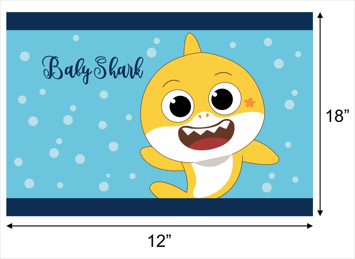 Baby Shark Theme Birthday Table Mats for Decoration