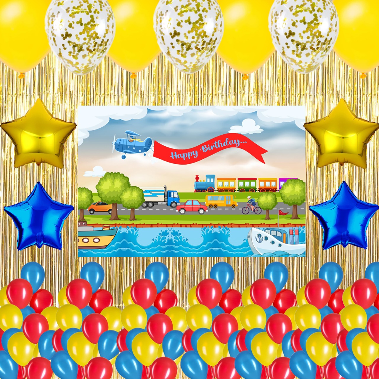 Transport Birthday Party Decorations Complete Set