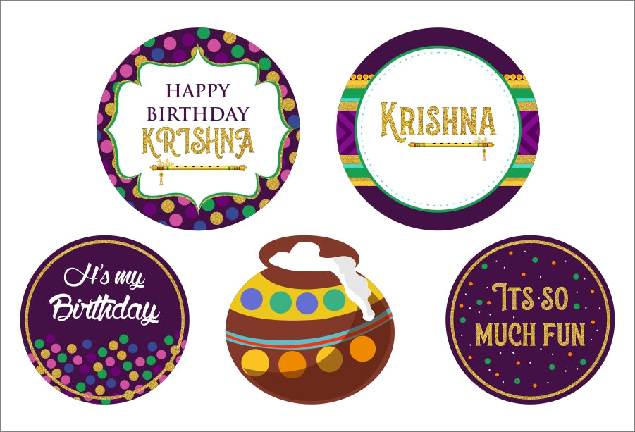 Little Krishna - Theme Cake Topper For Birthday Party