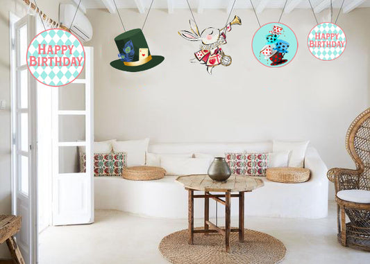 Alice Tea Party Theme Birthday Party Theme Hanging Set for Decoration