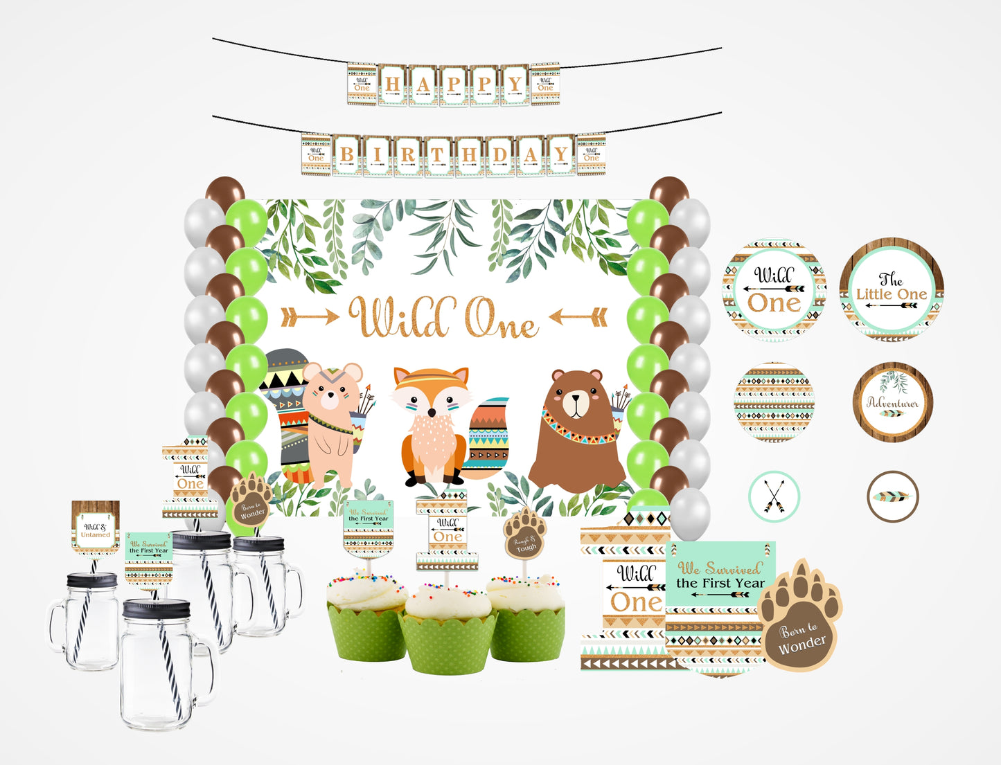 Wild One First Birthday Complete Party Kit