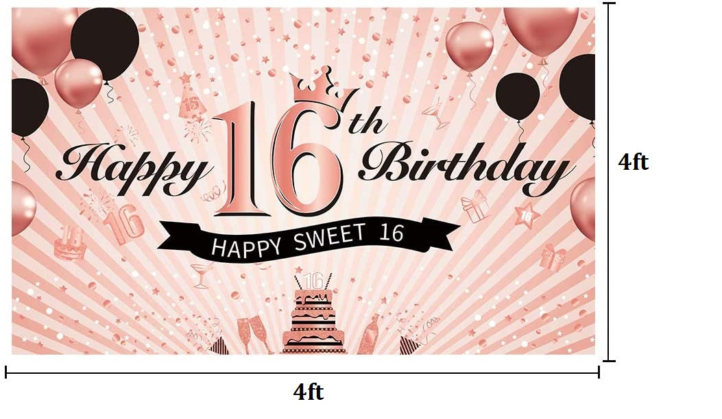 16th Birthday Decoration Backdrop