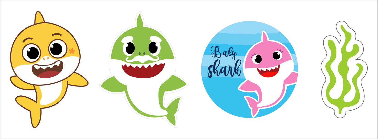 Baby Shark Theme Birthday Party Paper Decorative Straws