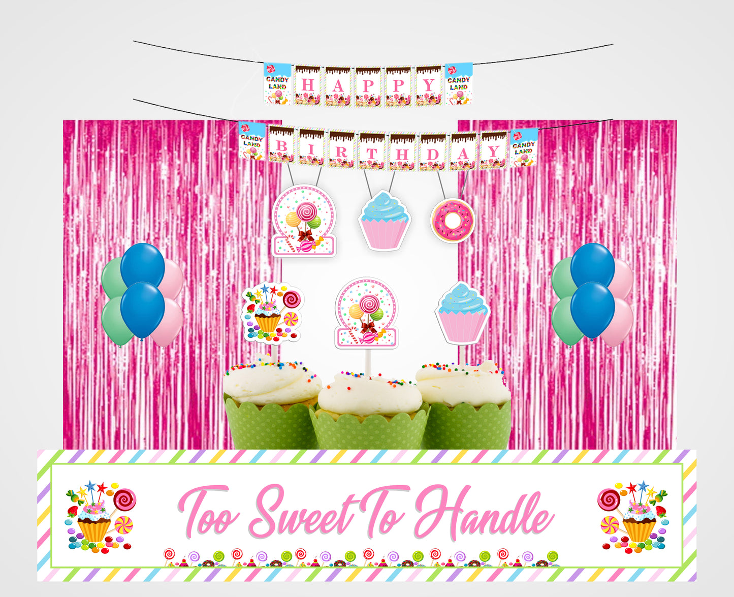 Candyland Theme Birthday Party Decoration Kit