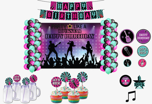 Rockstar Theme Birthday Complete Party Kit