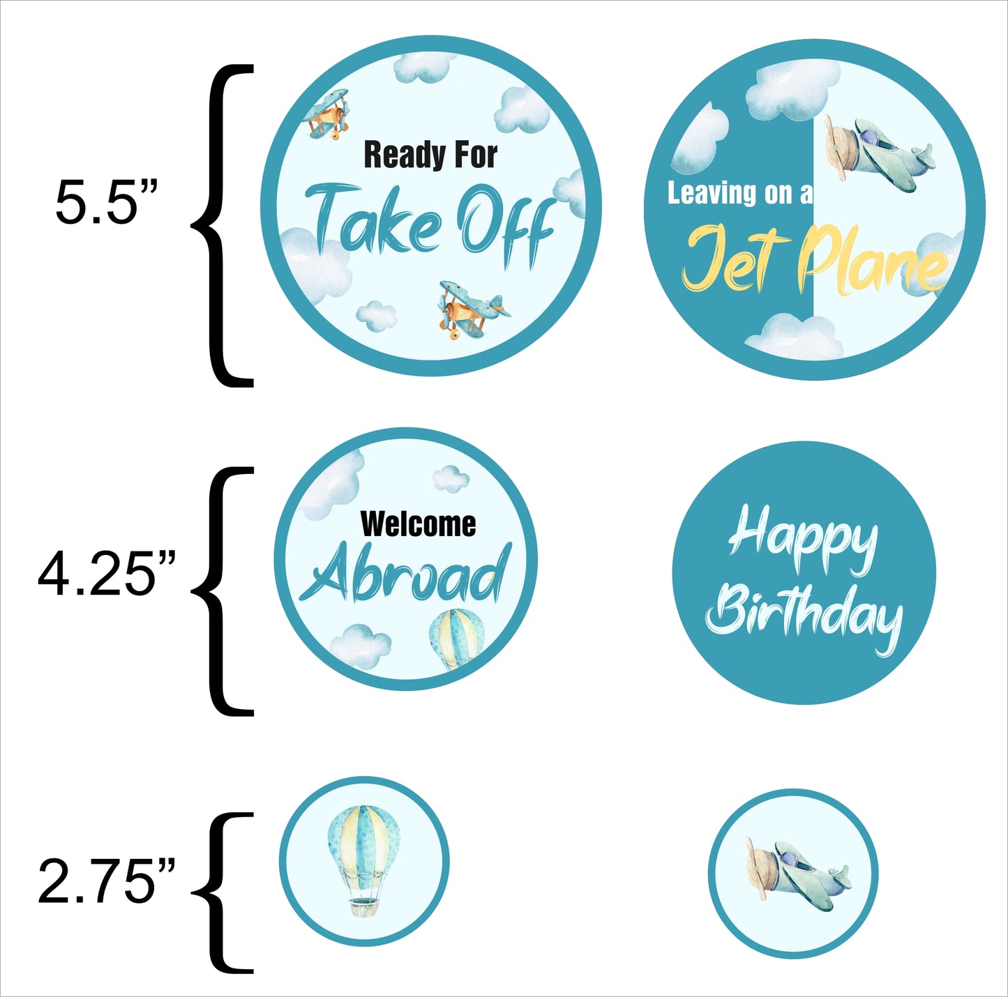 Airplane Theme Birthday Party Table Confetti