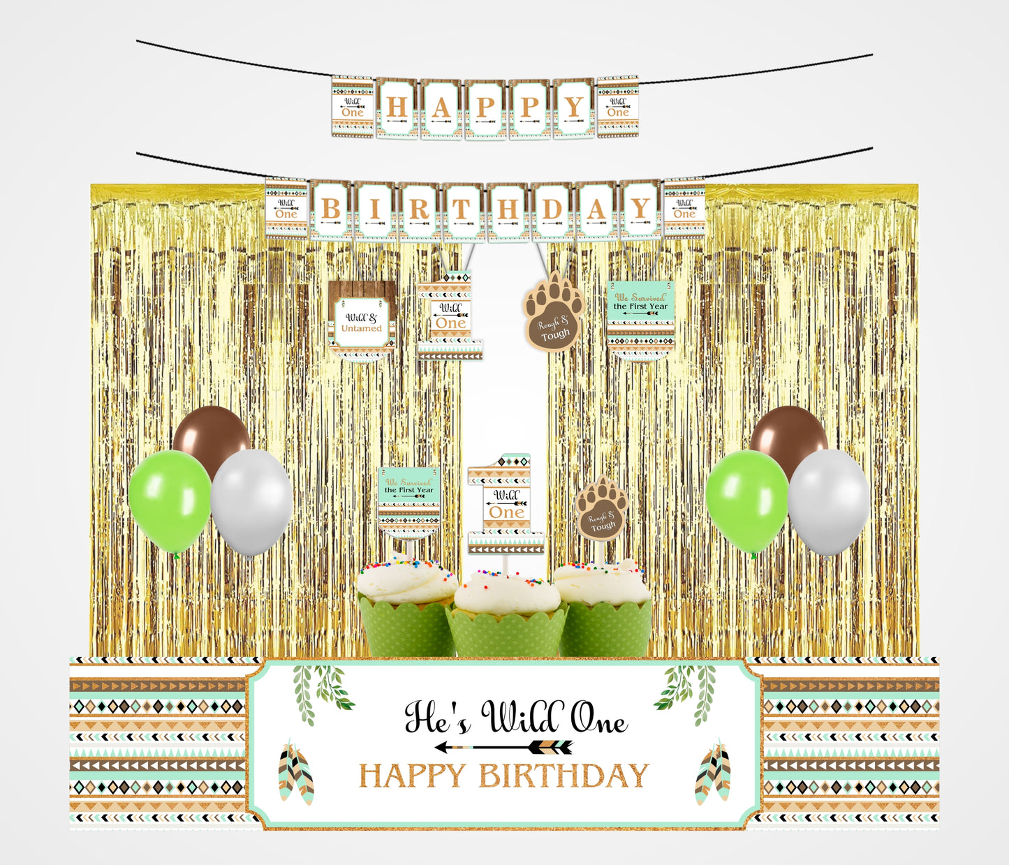 Wild One First Birthday Party Decoration Kit