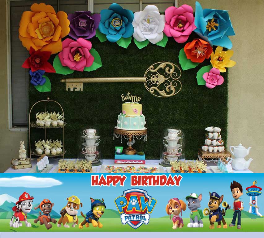 Paw Patrol Theme Birthday Long Banner for Decoration