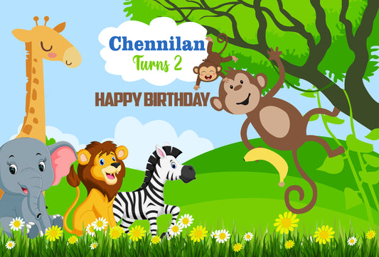 Personalize Jungle Backdrop Banner