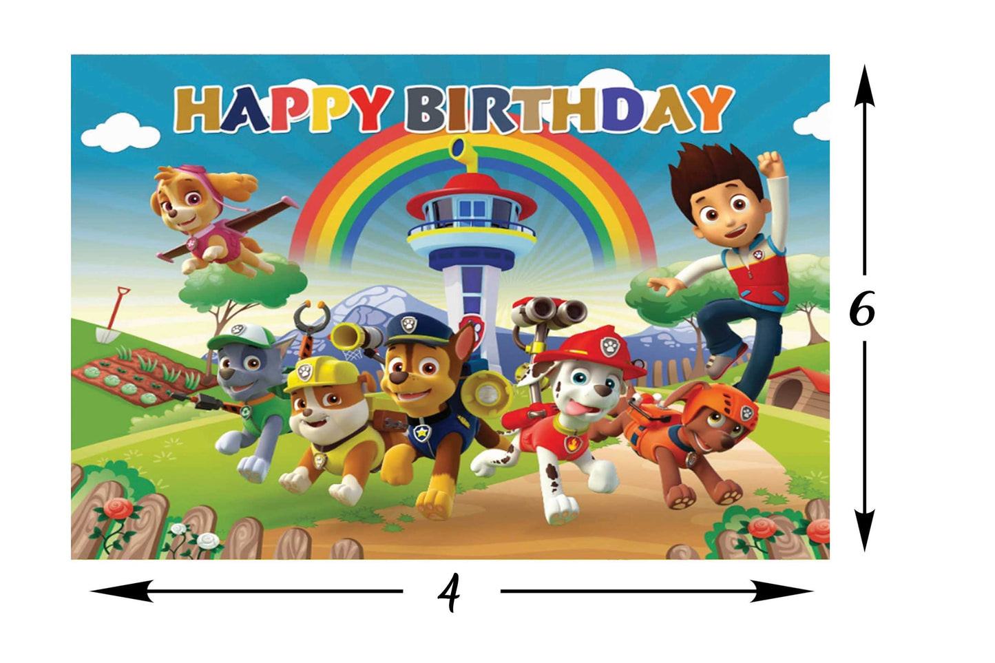Paw Patrol Theme Birthday Party Backdrop