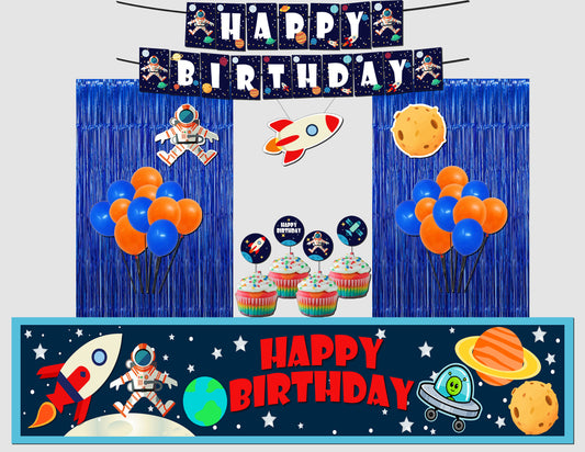 Space Theme Birthday Party Decoration Kit