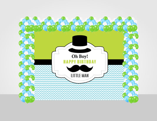 Little Man Decoration Kit With Backdrop And Balloons