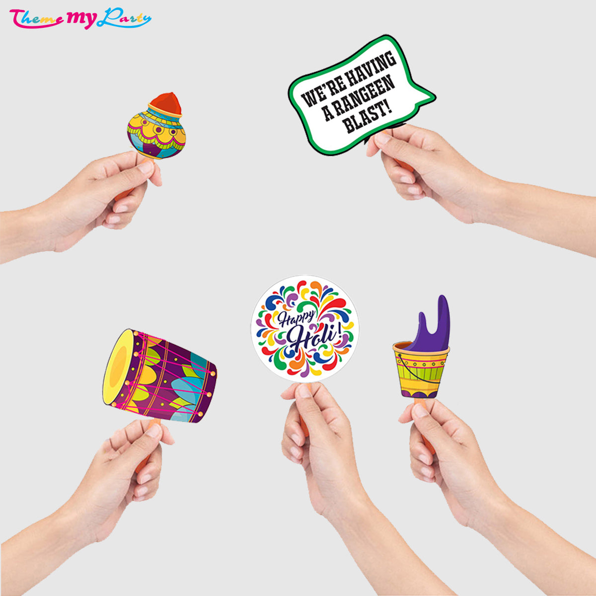 Holi Party Photo Booth Prop Set