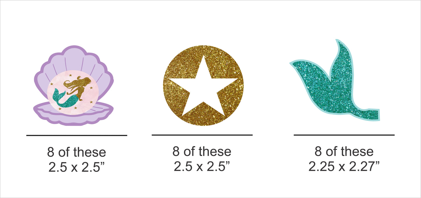 Mermaid Theme Birthday Party Paper Decorative Straws