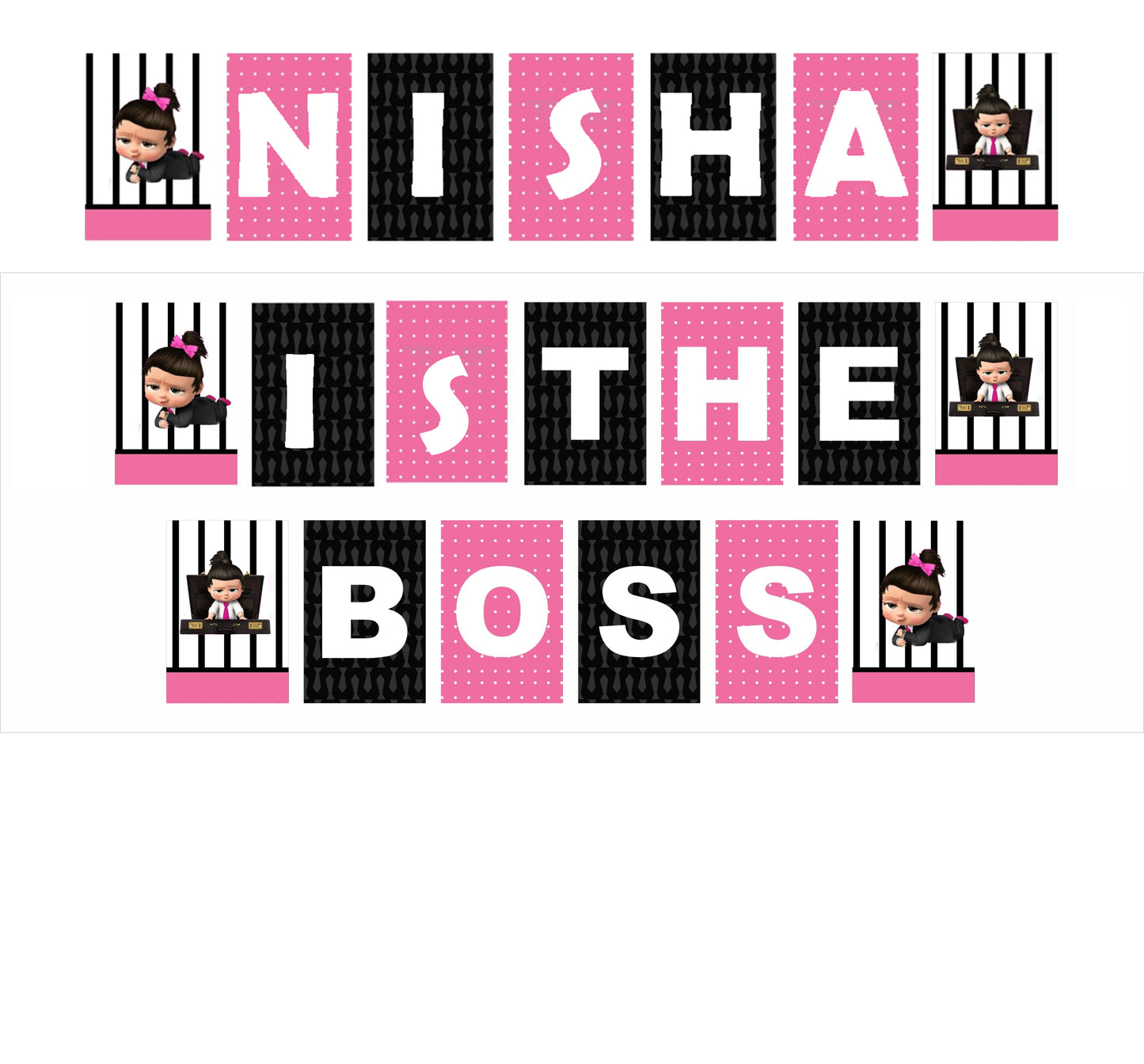 Boss Baby Girl Theme Birthday Party Banner for Decoration