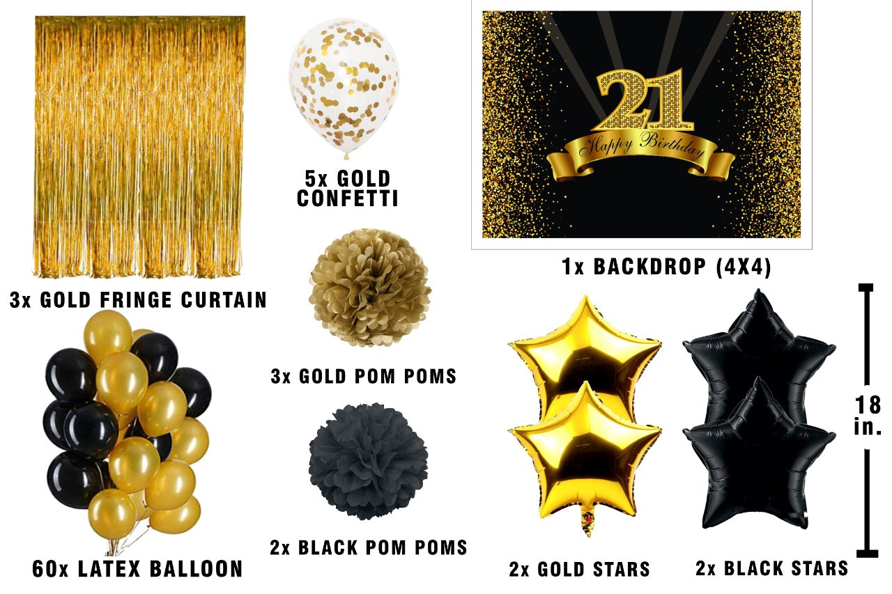 21st Birthday Party Complete Decoration Kit