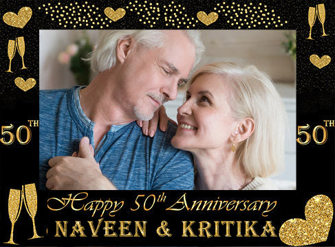 50th Anniversary Party Selfie Photo Booth Frame & Props