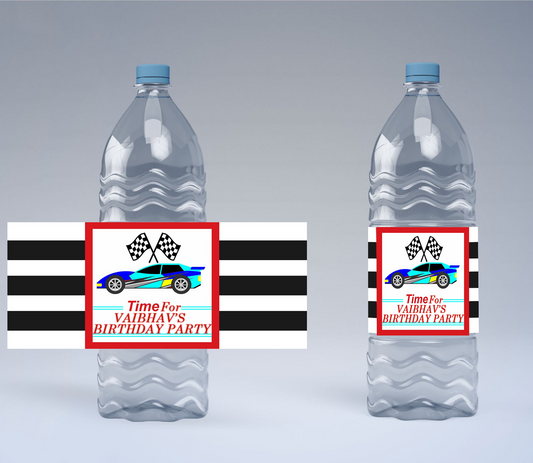 Cars Theme Water Bottle Labels