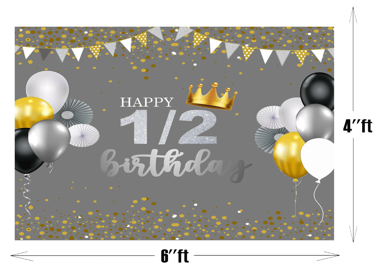 Half Birthday Party Backdrop For Decoration