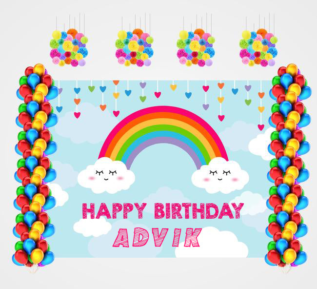 Rainbow Theme Birthday Party Complete Decoration Kit