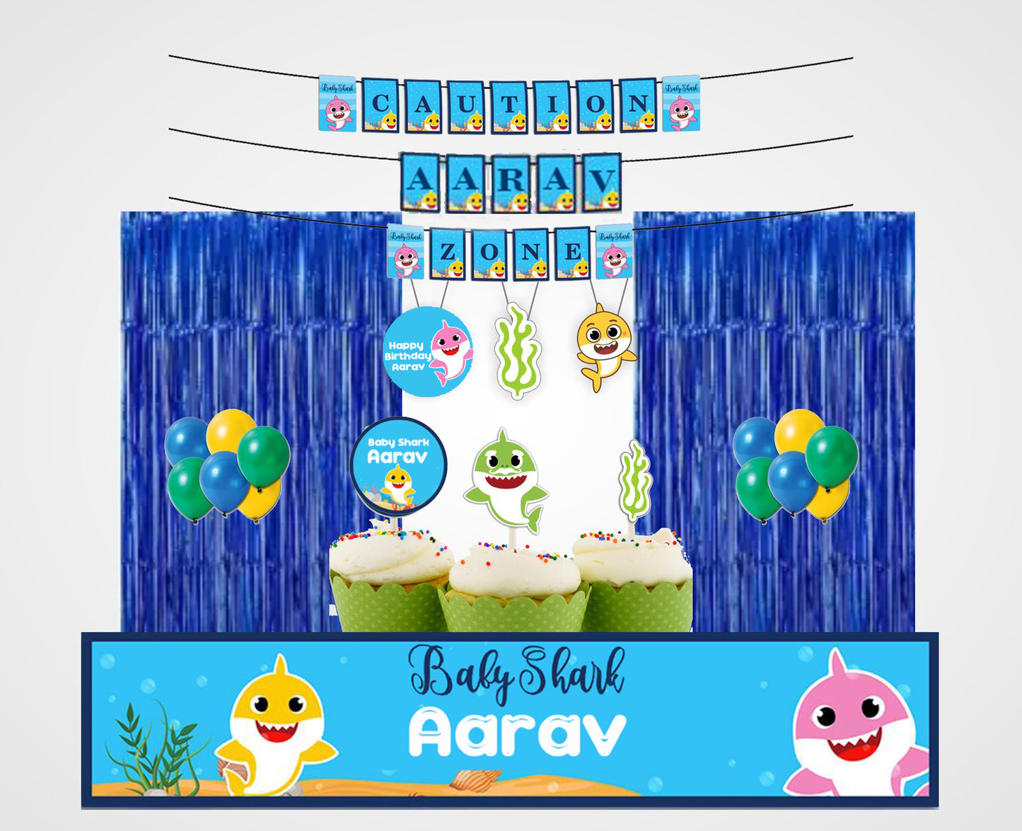 Baby Shark Theme Birthday Party Decoration Kit