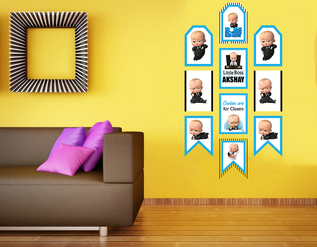 Boss Baby Theme Birthday Paper Door Banner for Wall Decoration
