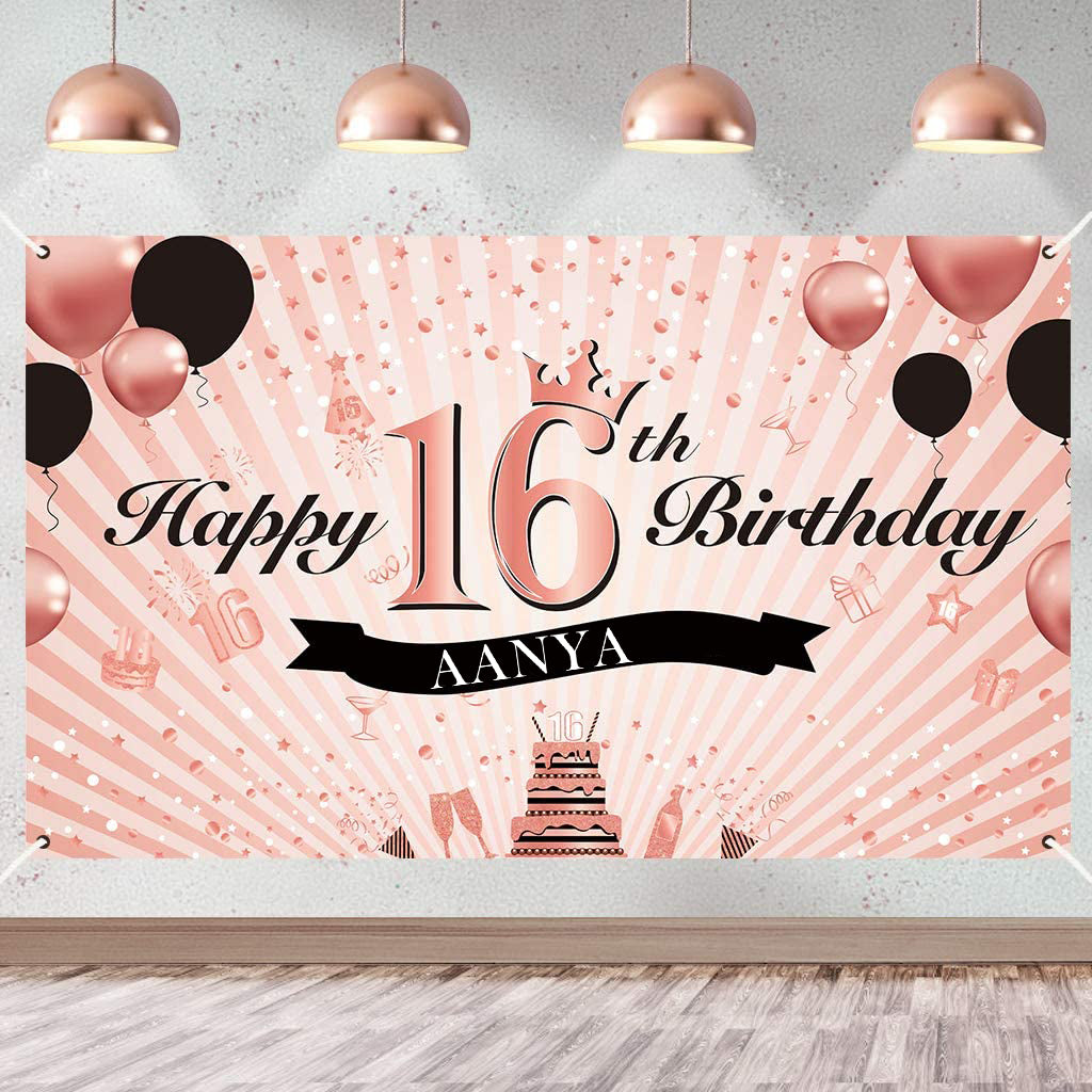 16th Birthday Decoration Backdrop