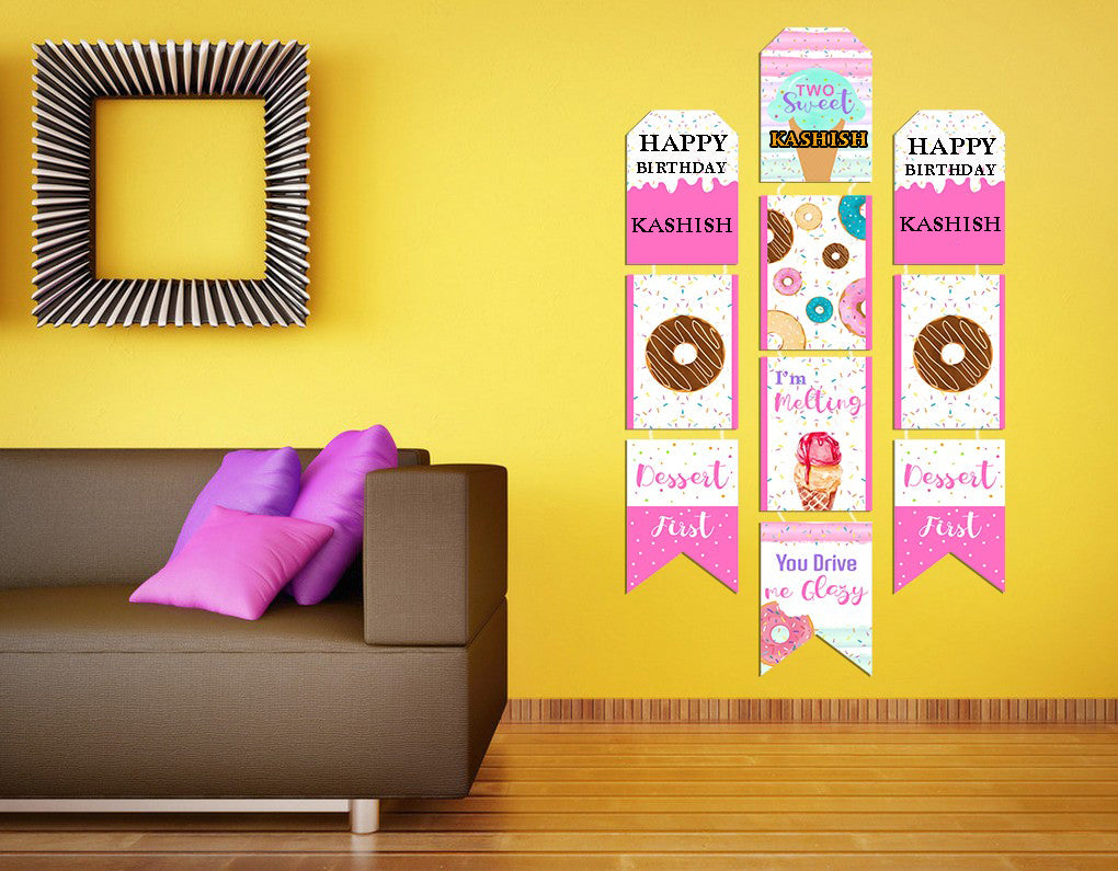 Two Sweet Theme Birthday Paper Door Banner for Wall Decoration